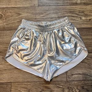 Size Large - Shiny Metallic Shorts w/Pockets - Rave Festival - Slight Stretch